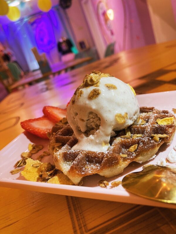 Waffle com sorvete